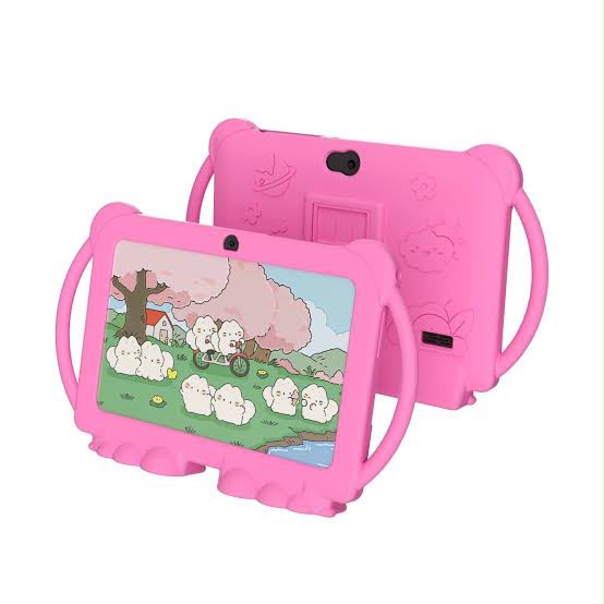 TRIFONE Q72 - Tablette Éducative 7" pour Enfants | Coque Antichoc Rose | Apprendre en s'amusant