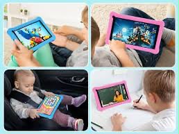 TRIFONE Q72 - Tablette Éducative 7" pour Enfants | Coque Antichoc Rose | Apprendre en s'amusant
