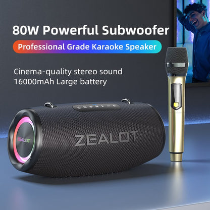ZEALOT S87M — Enceinte Bluetooth Karaoké 80W avec Micro