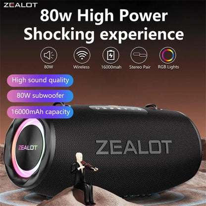 ZEALOT S87M — Enceinte Bluetooth Karaoké 80W avec Micro
