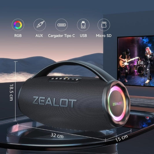 ZEALOT S97 — Enceinte Bluetooth Outdoor 80W IPX6