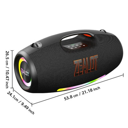 ZEALOT S89 — Enceinte Bluetooth Boombox 250W IPX6