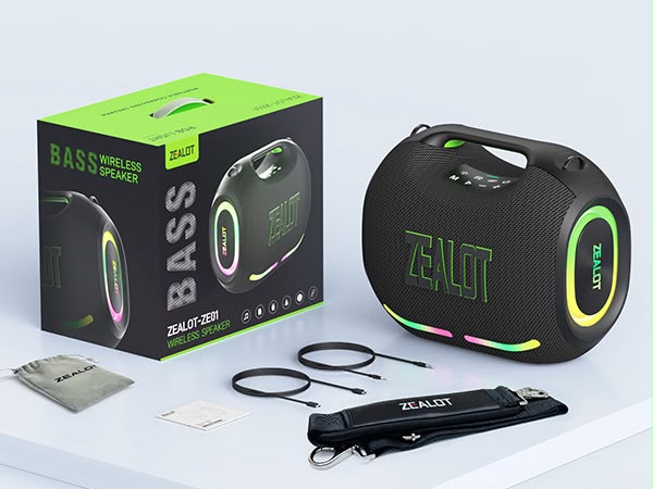 ZEALOT ZE01 — Enceinte Bluetooth Boombox 120W IPX6