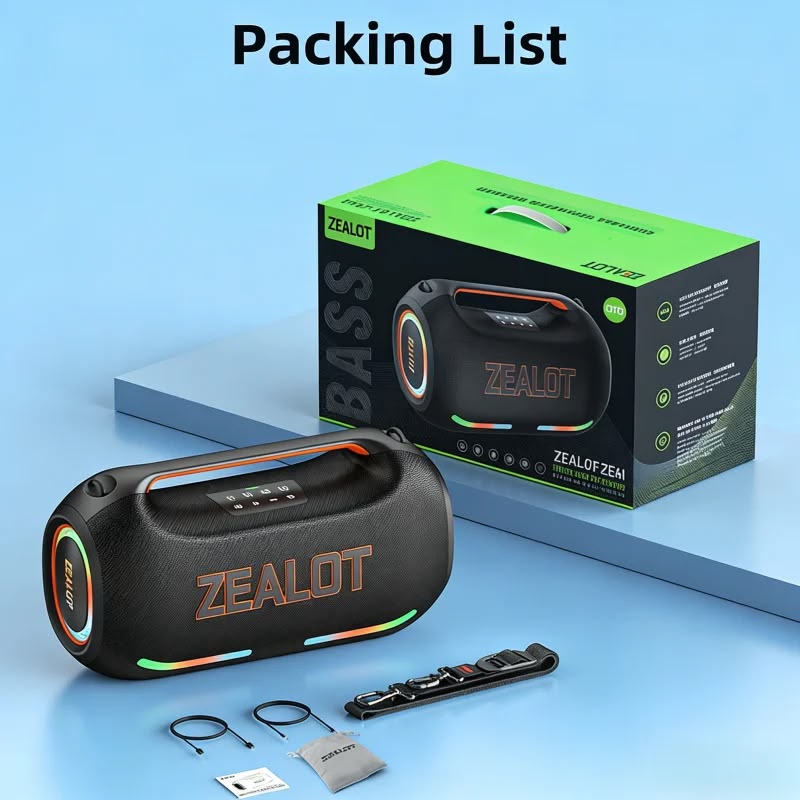 ZEALOT ZE41 — Enceinte Bluetooth 250W avec Karaoké & RGB