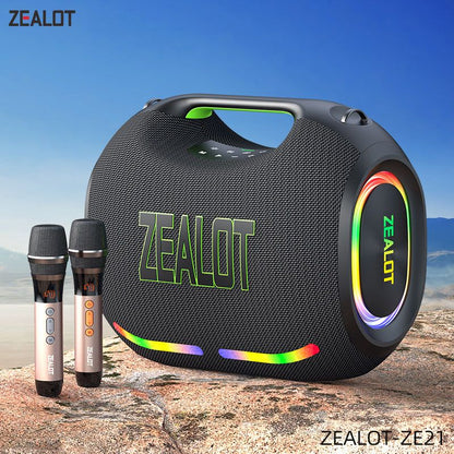 ZEALOT ZE21 - Vue de face compacte avec éclairage RGB et poignée verte