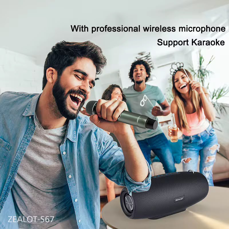 Zealot S67mic – Enceinte Bluetooth 75W | 40h | Powerbank 14 400 mAh | IPX6