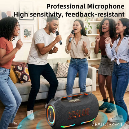 ZEALOT ZE41 — Enceinte Bluetooth 250W avec Karaoké & RGB