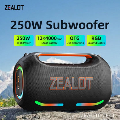 ZEALOT ZE41 — Enceinte Bluetooth 250W avec Karaoké & RGB