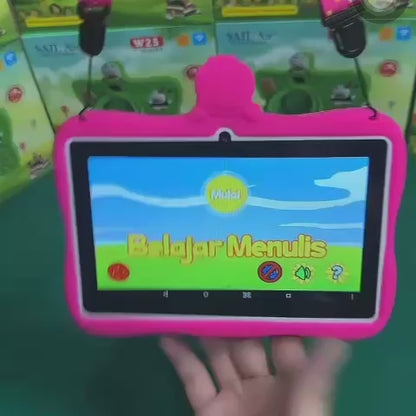 TRIFONE Q72 - Tablette Éducative 7" pour Enfants | Coque Antichoc Rose | Apprendre en s'amusant